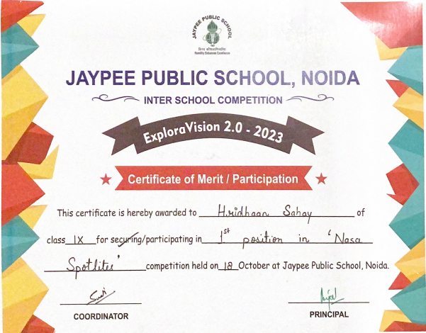 NASA Spotlites Certificate